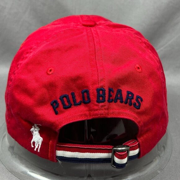 Polo Ralph Lauren Bear Strapback Hat Red White Pony Baseball Adjustable Dad Mens - Picture 3 of 16